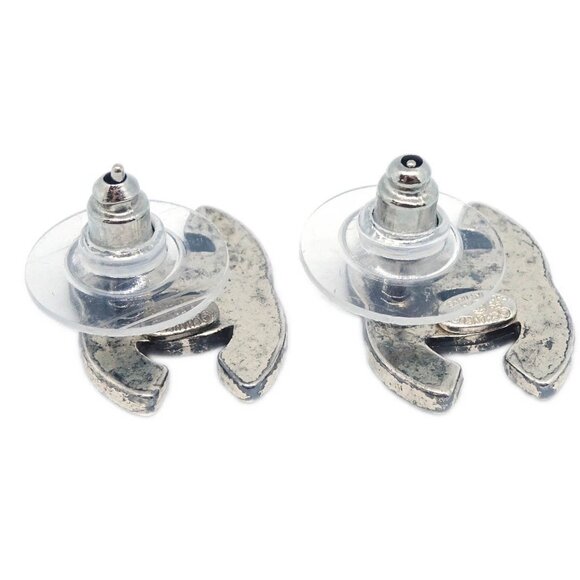 Chanel CC Piercing Earrings Silver 99A 165798 - Picture 3 of 8